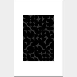 Black Colored Geometric Pattern - Shapes #8 Posters and Art